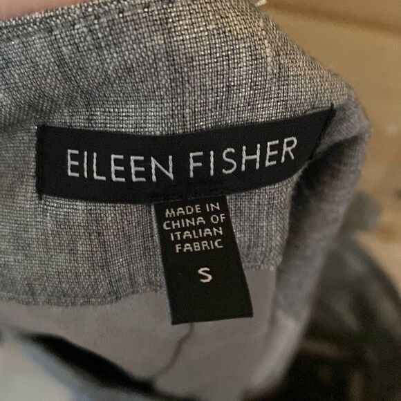 Eileen Fisher Size Small Linen Blend Metallic Skirt - Picture 6 of 8